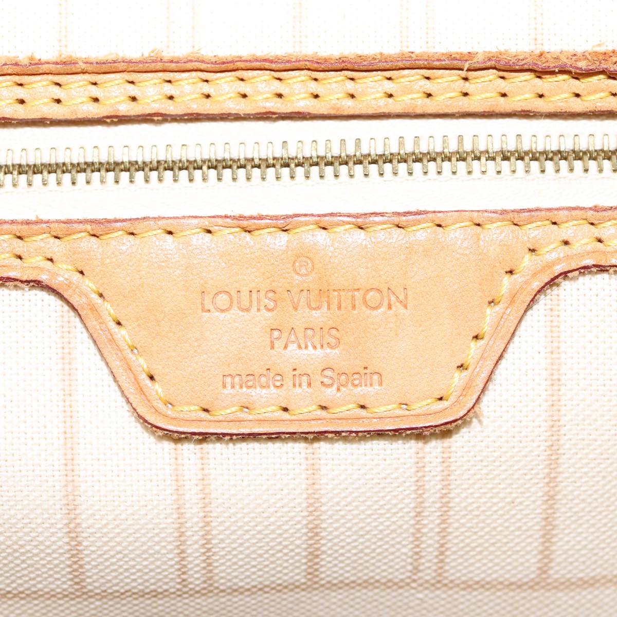 LOUIS VUITTON Damier Azur Neverfull MM Tote Bag N41605 LV Auth 86660