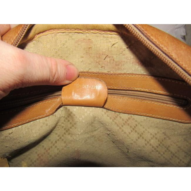 Gucci Gucci, unique, RARE, camel leather & brown small G logo, coated canvas, top zip, camera bag/bowler style, cross body