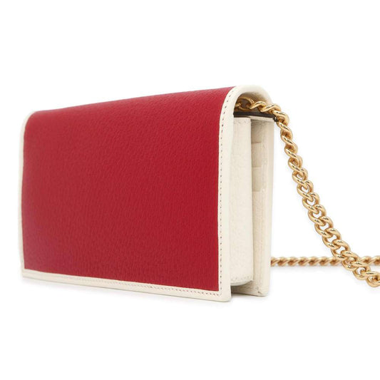 GUCCI adidas Collaboration Chain Wallet Red/White 621892 Leather