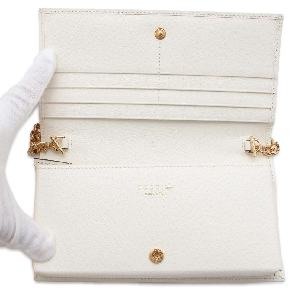 GUCCI adidas Collaboration Chain Wallet Red/White 621892 Leather