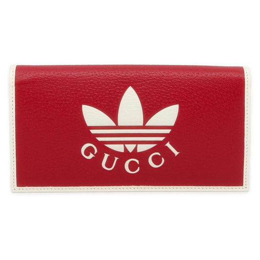 GUCCI adidas Collaboration Chain Wallet Red/White 621892 Leather