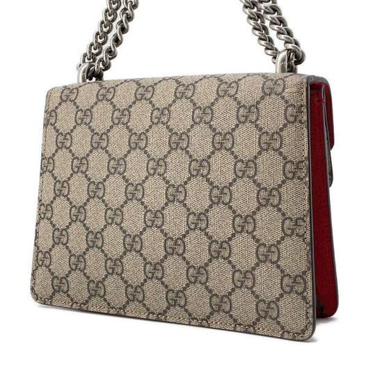 GUCCI Dionysus GG Supreme Shoulder Bag Brown/Red 421970 PVC Leather