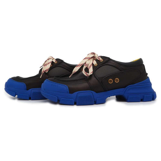 GUCCI BOATREX Low Cut Sneakers Black/Blue 576048 Leather Size 10