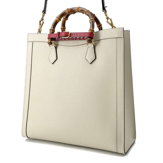 GUCCI Diana 2way Tote Bag Ivory/Green/Red 721080 Leather