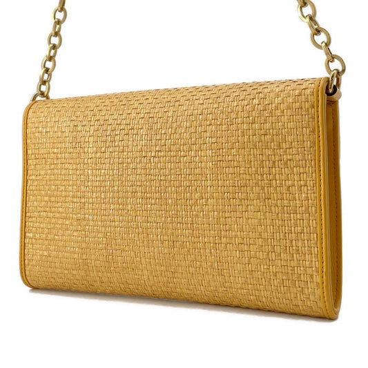 GUCCI Horsebit 2wayChainShoulder Bag Yellow 655667 Straw Leather