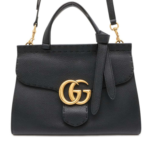 GUCCI GG Marmont 2WAYHandbag Black 421890 Leather
