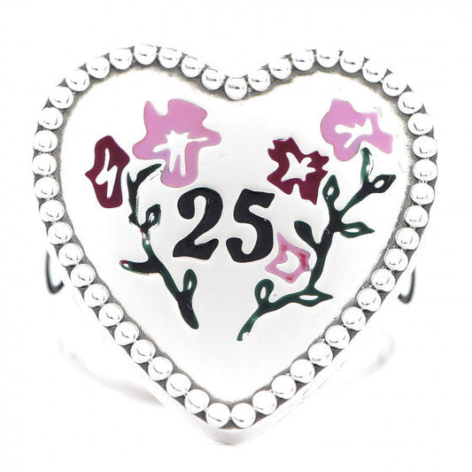 Gucci Enamel Heart Ring in Silver