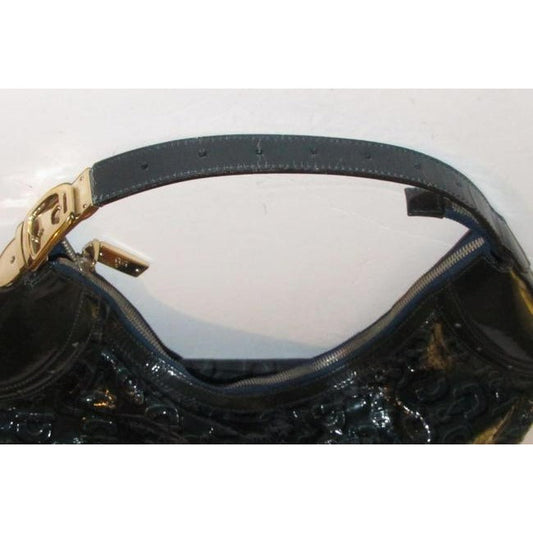 Gucci Blue Horsebit Print XL Snow Glam Hobo