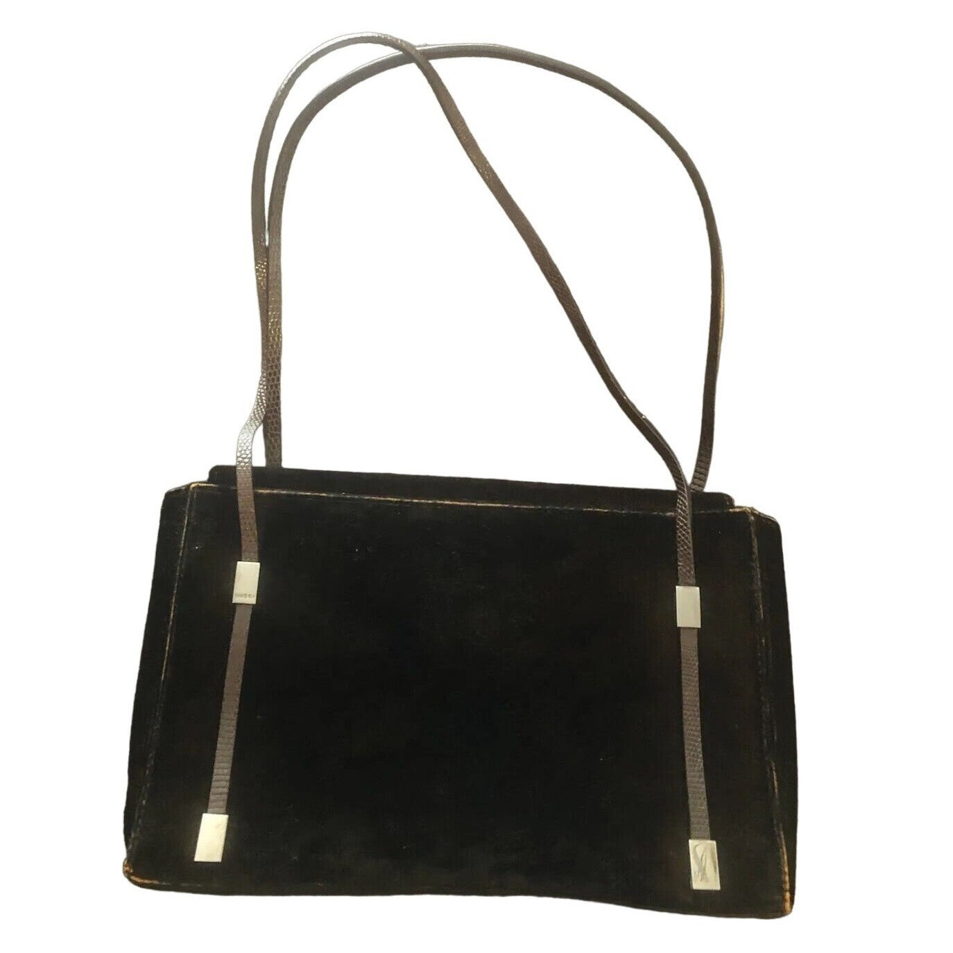Gucci velvet purse with python straps