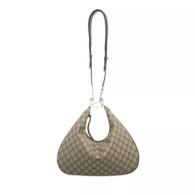 Gucci Attache Shoulder Bag Medium Beige Ebony/New Acero