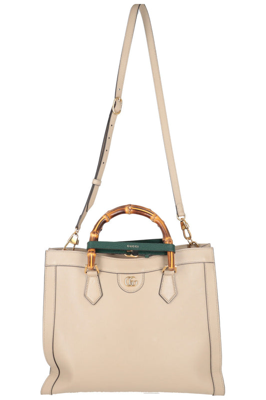 GUCCI Diana Medium Tote Bag Leather Beige