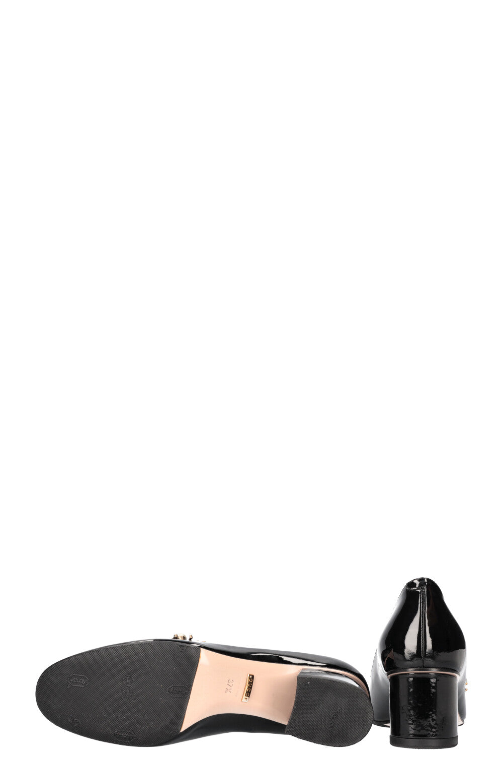 GUCCI Bee Mary Janes Heels Patent Black