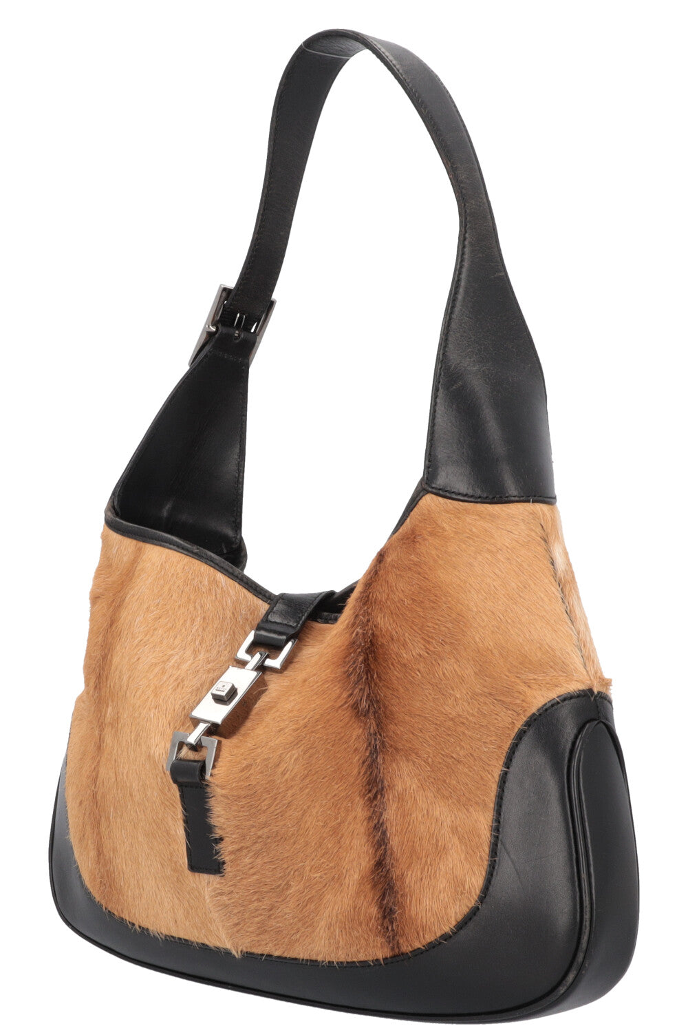 GUCCI Jackie Bag Pony Hair Black Brown