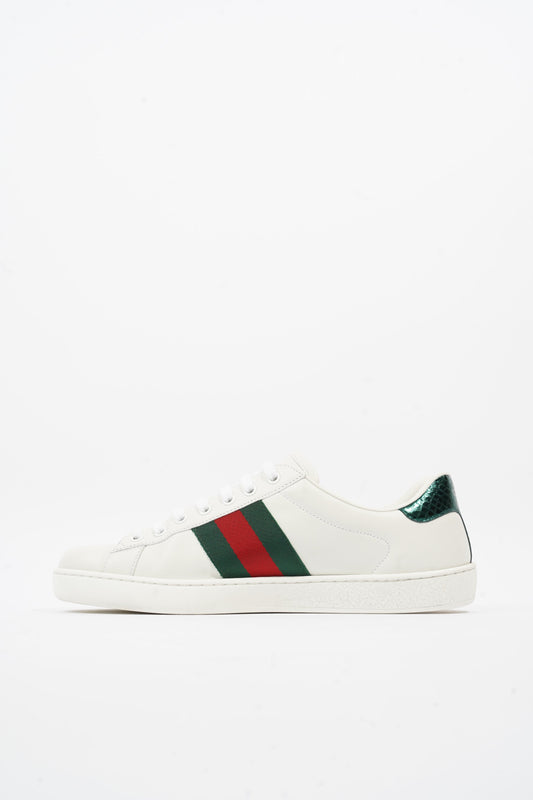Gucci Ace Arg Snake White / Red / Green Leather EU 42.5 UK 8.5