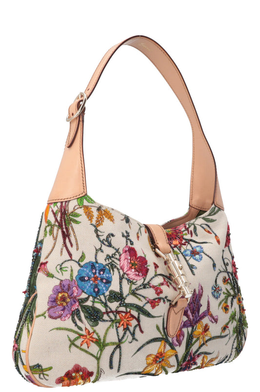 GUCCI Beaded Flora Jackie Canvas