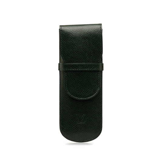 Green Louis Vuitton Taiga Etui Pen Case