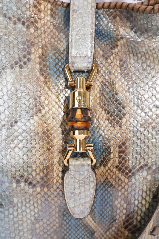 Gucci Jackie Tote Grey Python