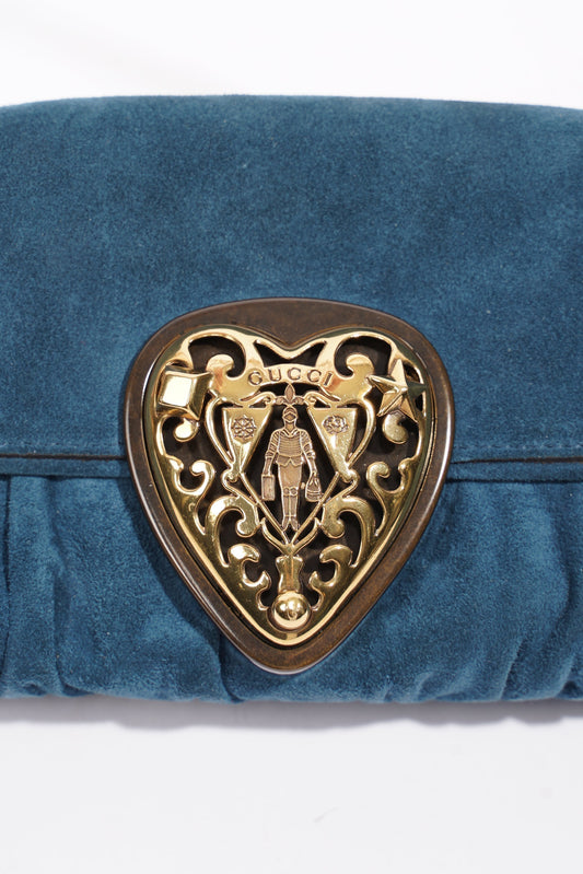 Gucci Clutch Bag Blue Suede