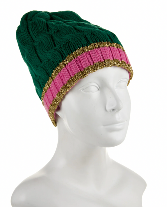 Gucci Cable Knit Beanie in Green