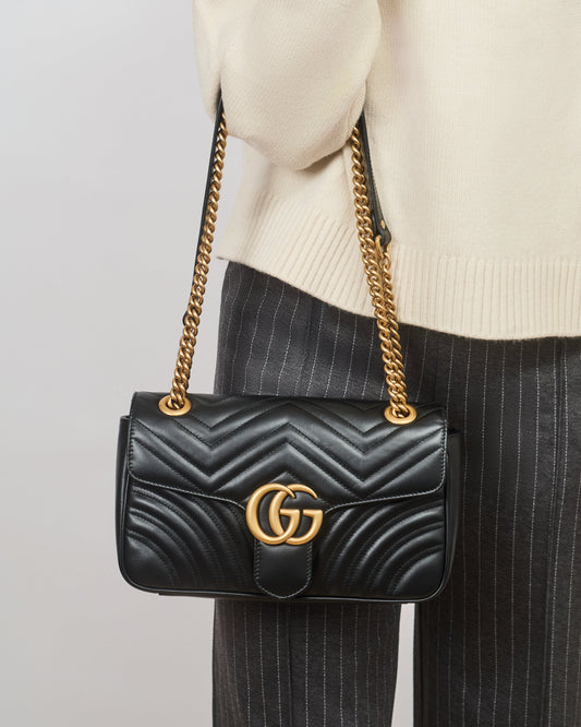 Gucci GG Black Marmont Small Shoulder Bag (RRP £2070)