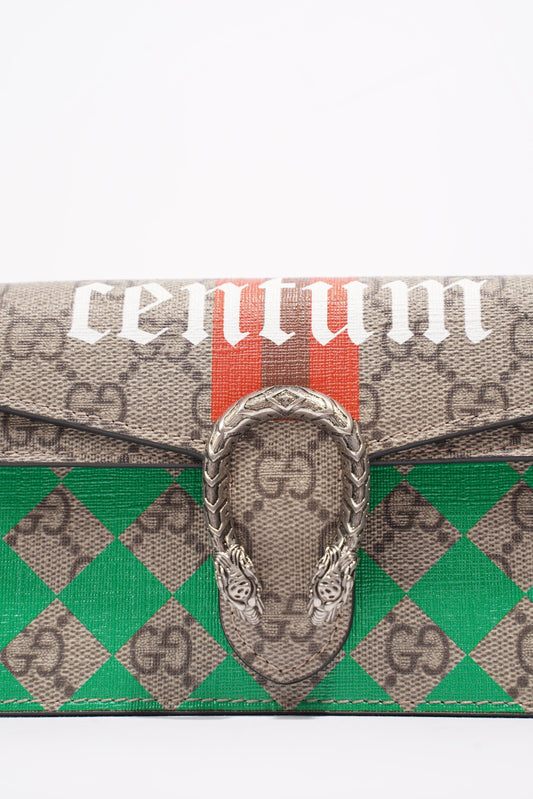 Gucci Centum Dionysus GG Supreme / Green / Orange Canvas Super Mini