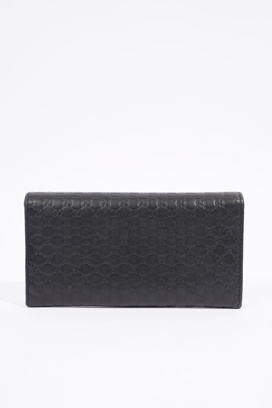 Gucci Bi-Fold Wallet Guccissima Black Leather