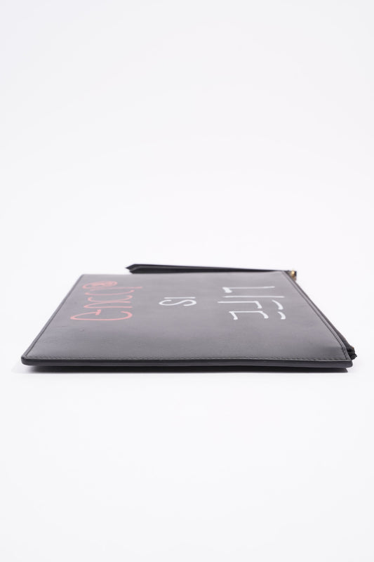 Gucci Gucci is Life Clutch Black Leather