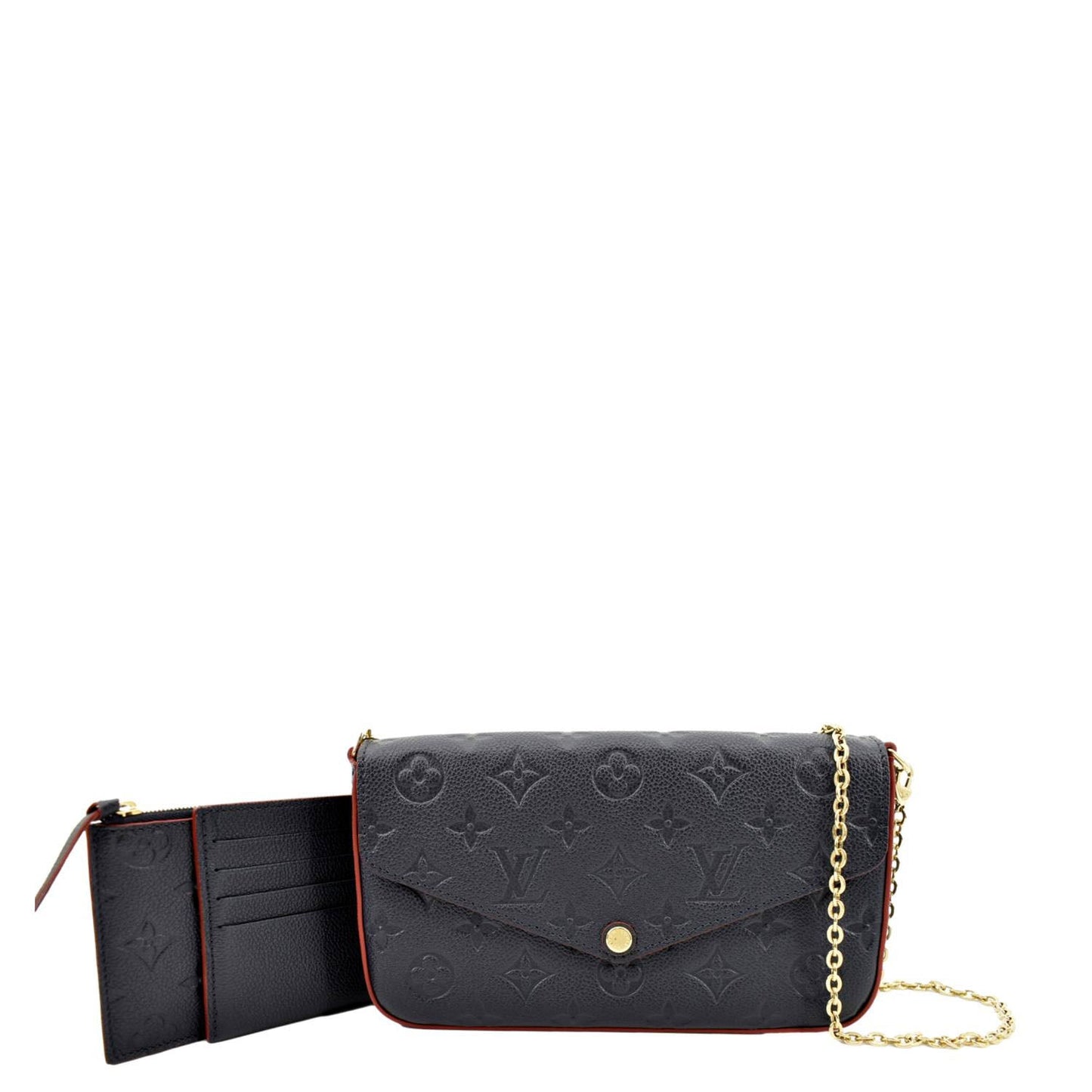 Louis Vuitton  Felicie Monogram Empreinte Pochette Crossbody Bag Blue