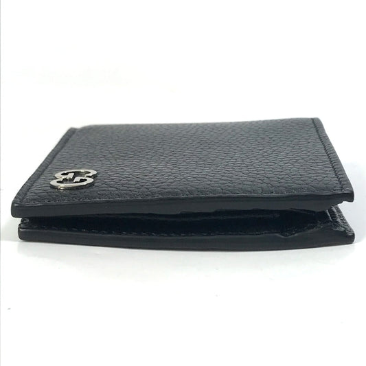 GUCCI Folded wallet 473922 leather black GG mens Secondhand