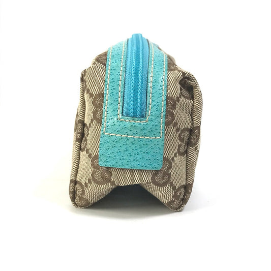 GUCCI Cosmetics Pouch 29596 GG canvas Beige x blue GG