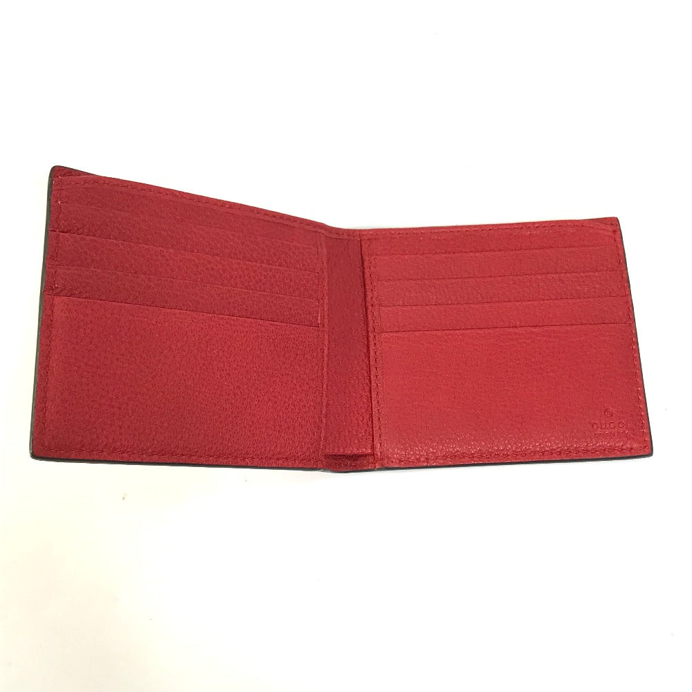 GUCCI Folded wallet 496309 leather Red GUCCI print Vintage logo unisex(Unisex) Used