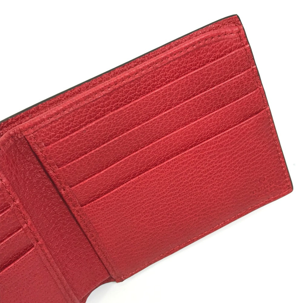 GUCCI Folded wallet 496309 leather Red GUCCI print Vintage logo unisex(Unisex) Used