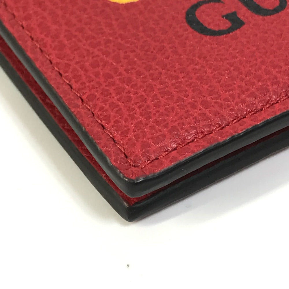 GUCCI Folded wallet 496309 leather Red GUCCI print Vintage logo unisex(Unisex) Used