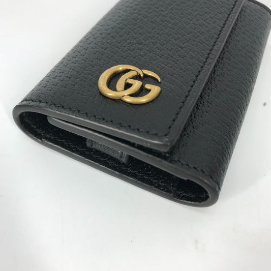 GUCCI Key case Key holder  435305 leather black GG Marmont six hooks Women Used