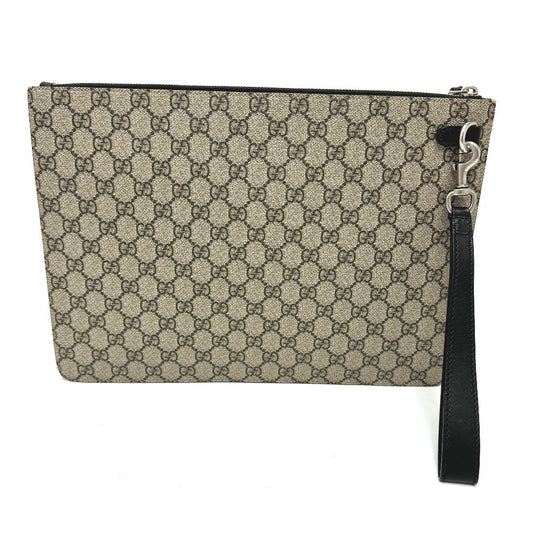 GUCCI Clutch bag 433665 GG Supreme Canvas beige Sherry line mens Used