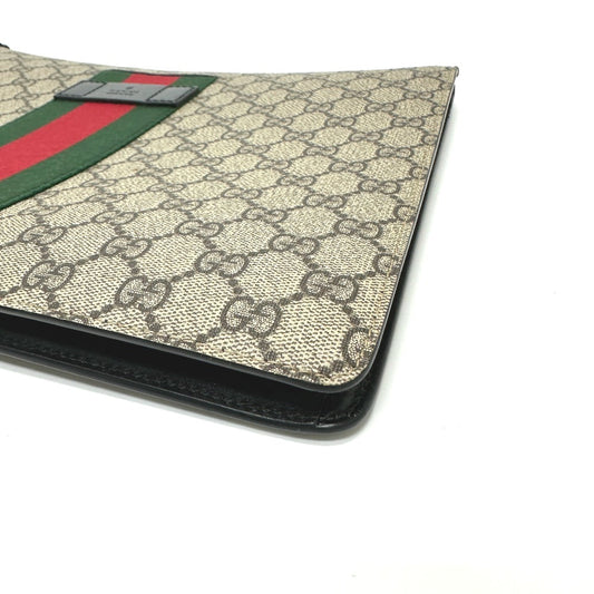 GUCCI Clutch bag 433665 GG Supreme Canvas beige Sherry line mens Used