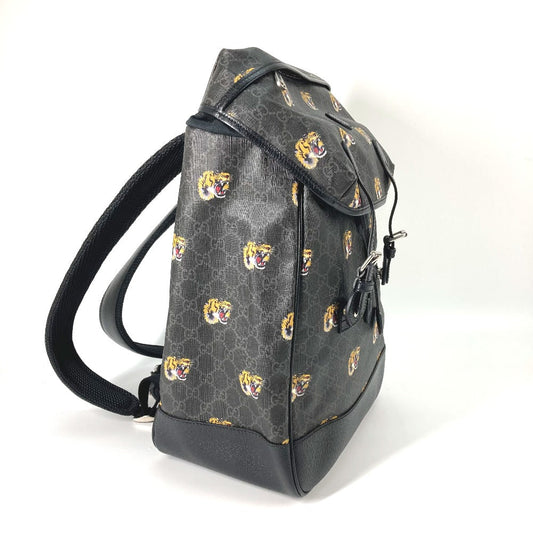 GUCCI Backpack 696013 GG Supreme Canvas black Interlocking G Medium backpack mens Used