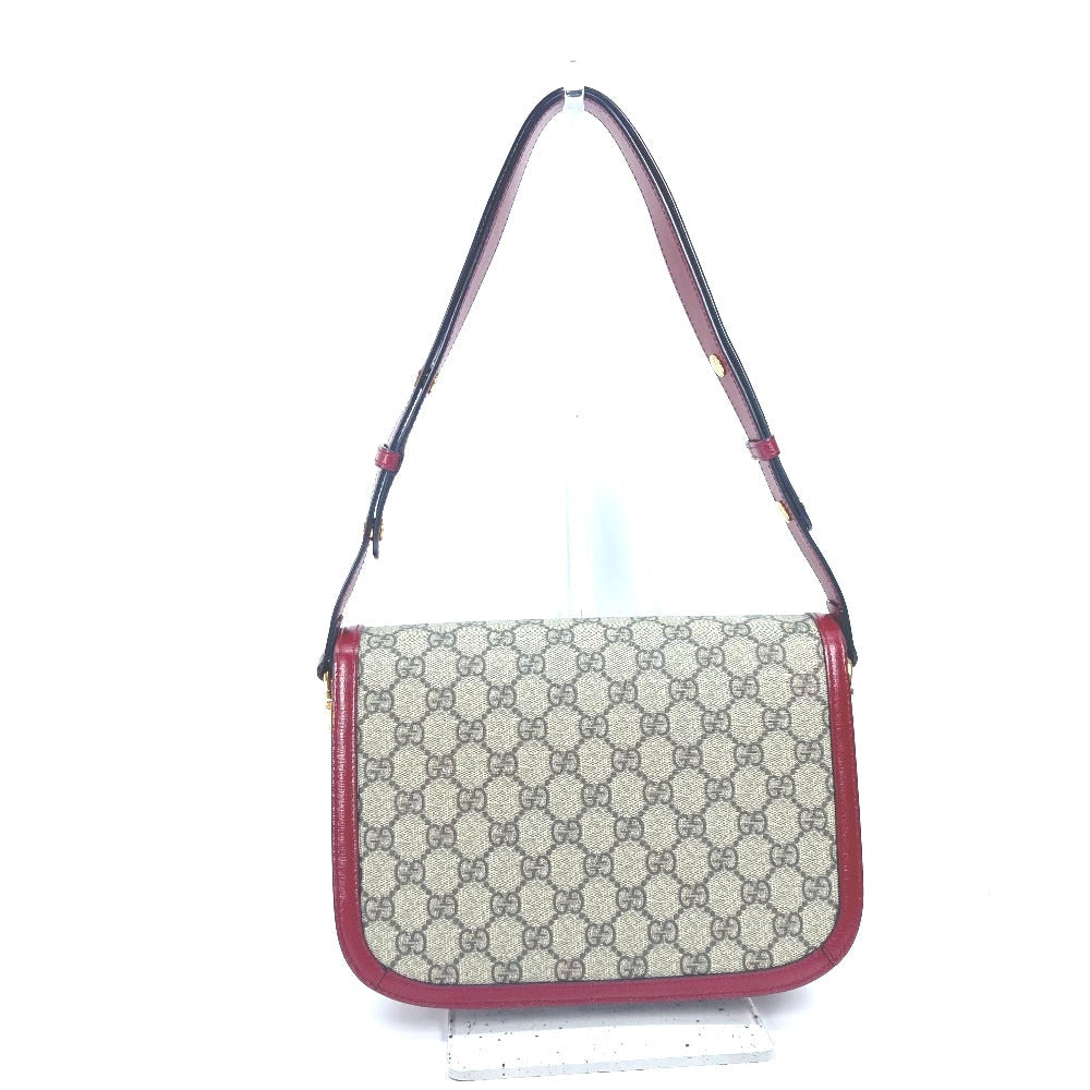 GUCCI Shoulder Bag 602204 GG Supreme canvas, leather beige GG Supreme Horsebit 1955 Women Used