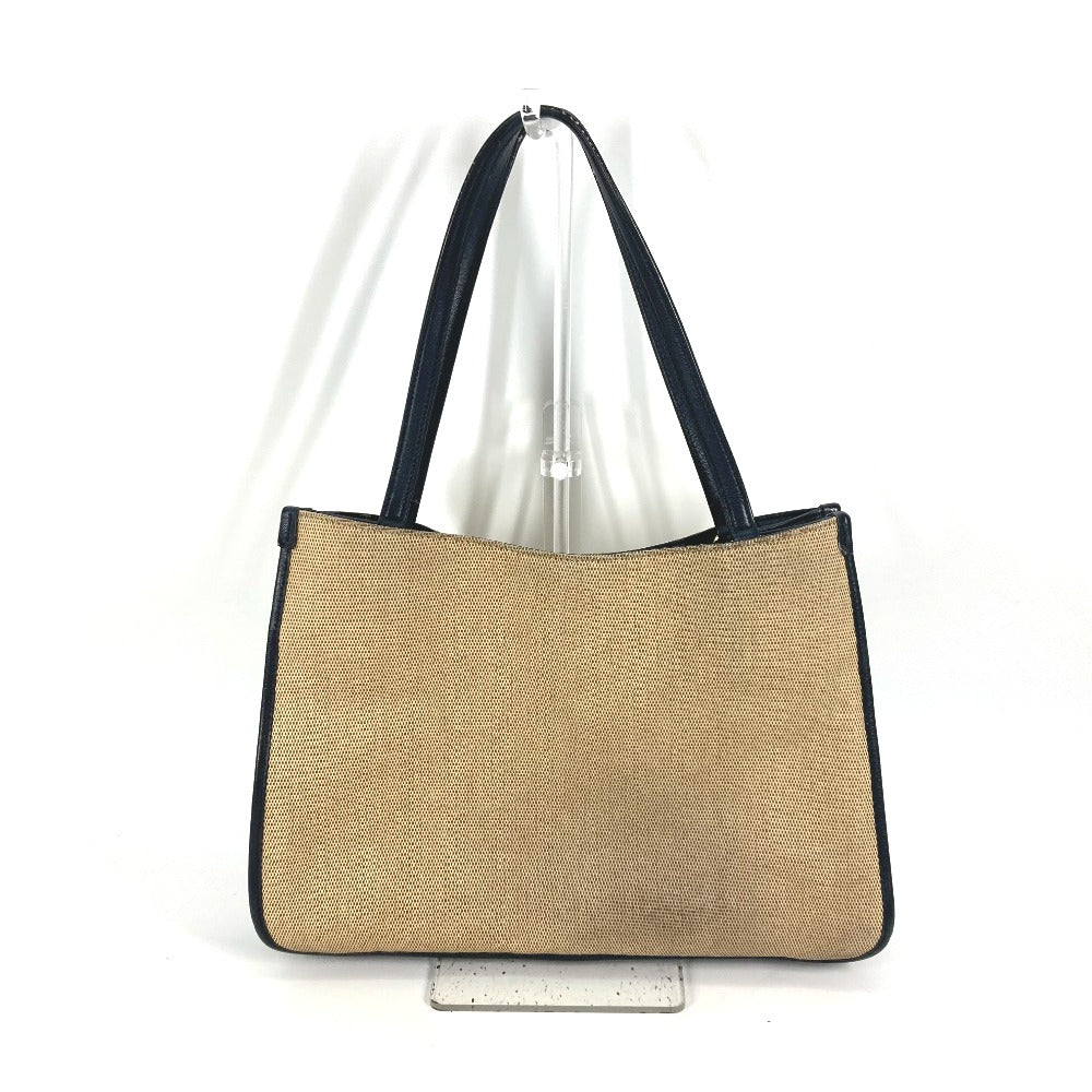 GUCCI Tote Bag 623694 Canvas leather Beige x navy Japan limited 1955 Horsebit Women Used