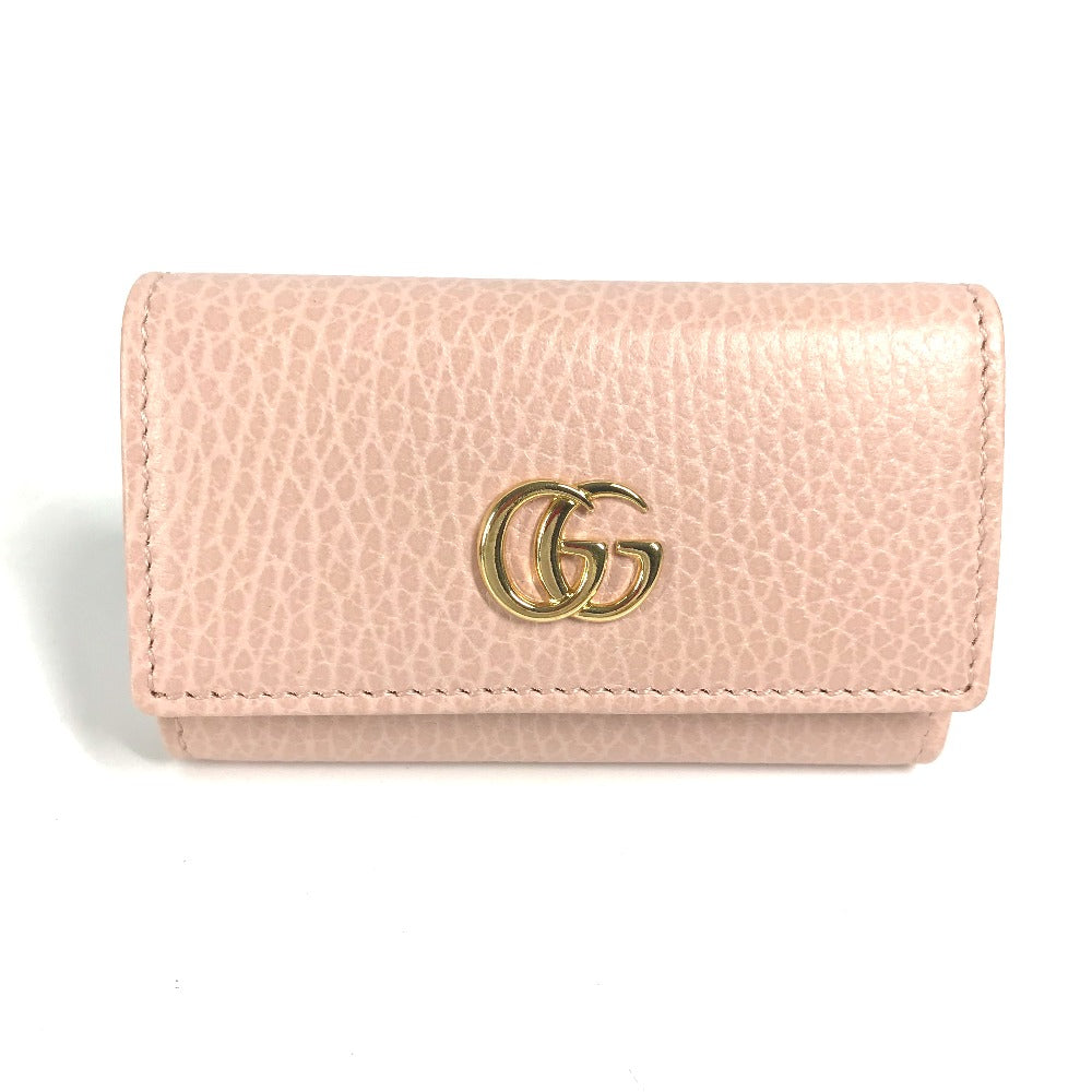 GUCCI Key case Key holder  456118 leather pink GG Marmot Double G Women Used