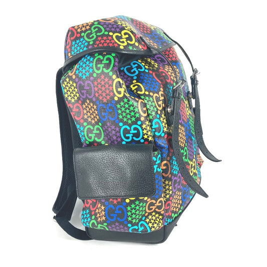 GUCCI Backpack 598140 PVC black psychedelic logo mens Used