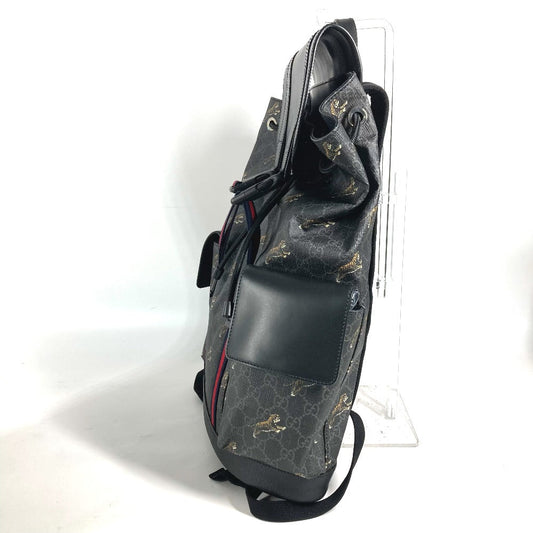 GUCCI Backpack 495563 GG Supreme Canvas black GG Supreme Sherry line mens Used