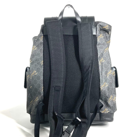 GUCCI Backpack 495563 GG Supreme Canvas black GG Supreme Sherry line mens Used