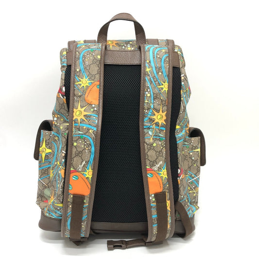 GUCCI Backpack 645051 GG Supreme Canvas Beige x brown x blue GG Supreme Donald Duck DISNEY Women Used