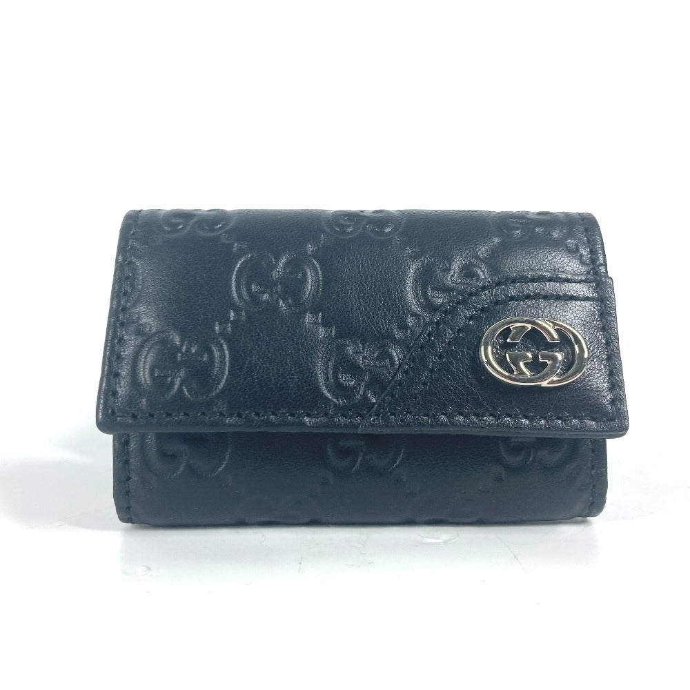 GUCCI Key case Key holder  181680 Sima leather black Guccisima GG 6-key set unisex(Unisex) Used