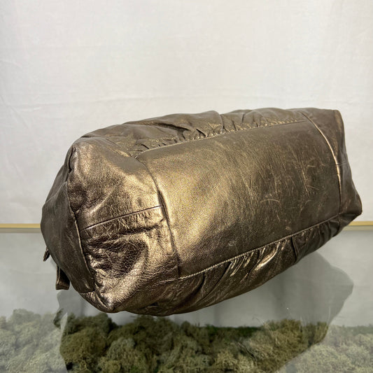 GUCCI Hysteria Metallic Gold Leather Hobo Bag