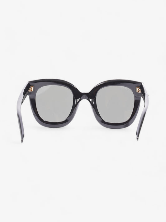 Gucci GG Star Detail Rounded Frame Sunglasses Black Acetate 140mm