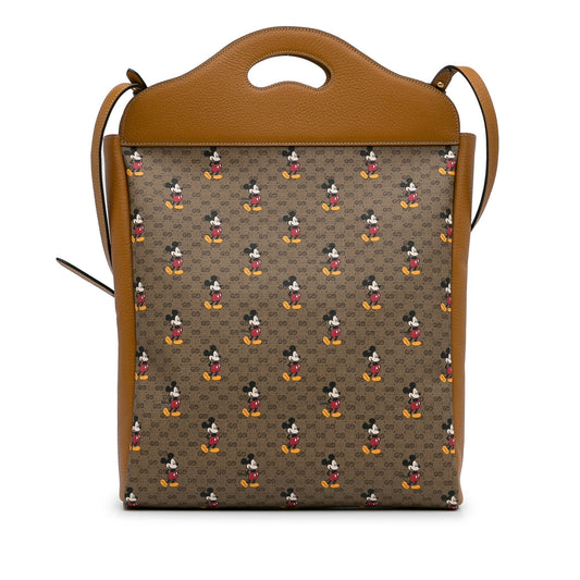 Brown Gucci X Disney Micro GG Mickey Mouse Top Handle Tote Bag Satchel