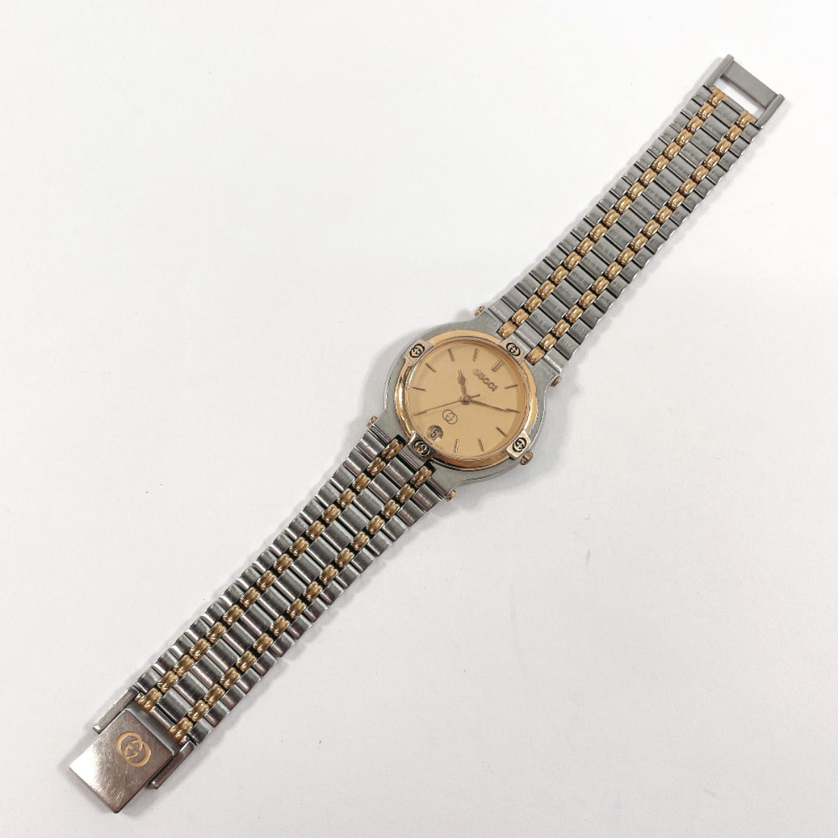 GUCCI Watches Quartz 9000M Stainless Steel Silver gold dial mens Used