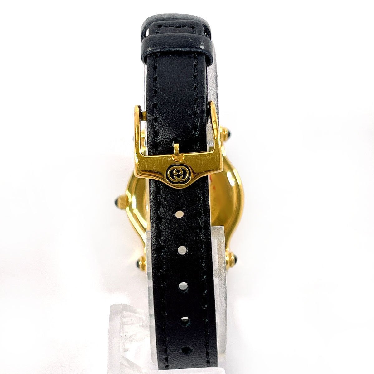 GUCCI Watches Quartz 6500L Stainless Steel , Leather gold black dial Women Used